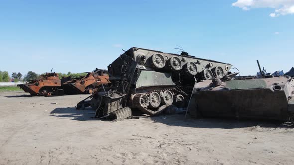 War in Ukraine  Destroyed Military Hardware in Bucha