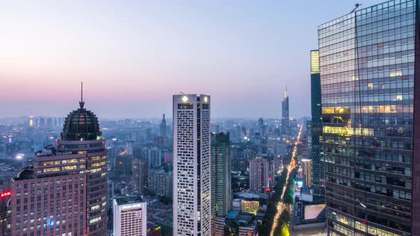 A Time lapse of nanjing city at night，china