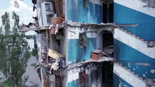 Residential Building Destroyed By the War in Ukraine