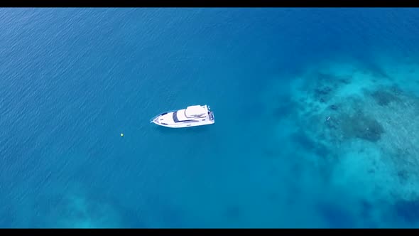 Aerial texture of marine sea view beach adventure by transparent sea with bright sandy background of