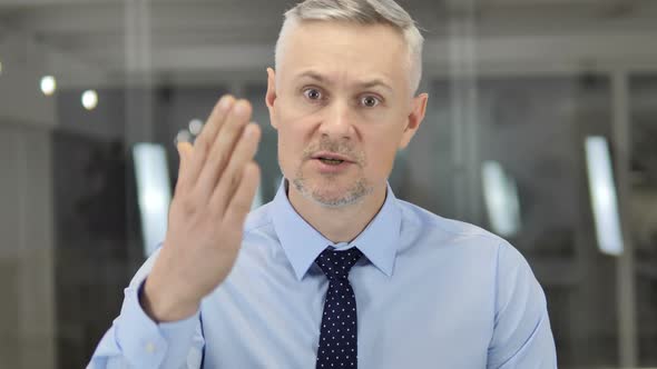 Frustrated Angry Grey Hair Businessman Yelling, Fighting and Abusing