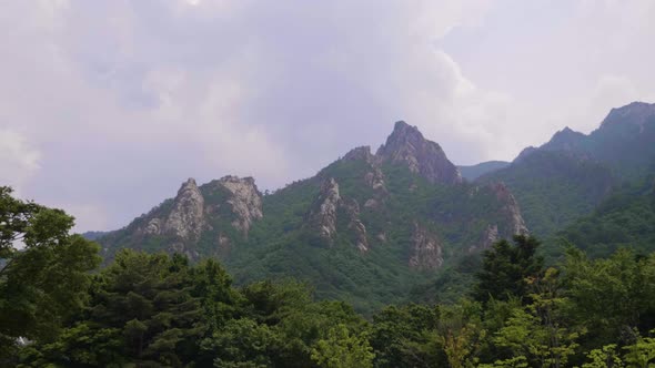 Seoraksan National Park Mountain Slow Panning shot