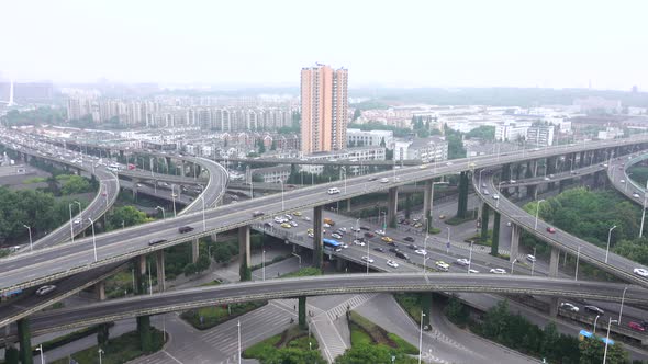 Busy traffic in morning view,aerial view