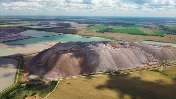 Mountains of Products for the Production of Potash Salt and Artificial reservoirs.Salt Mountains