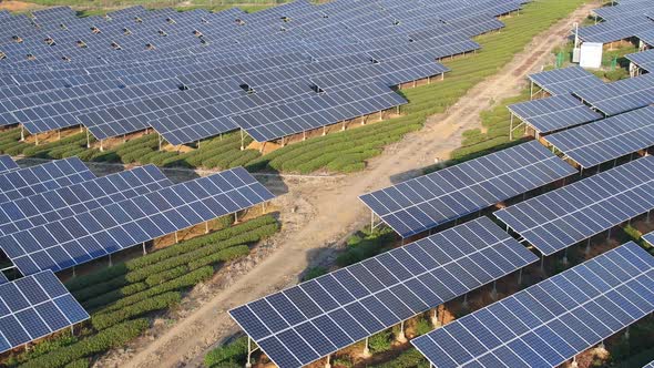 Solar power station in montain