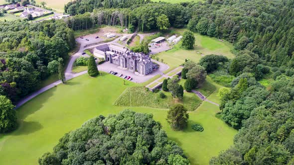 Aerial of Belleek Castle in Ballina County Mayo Ireland