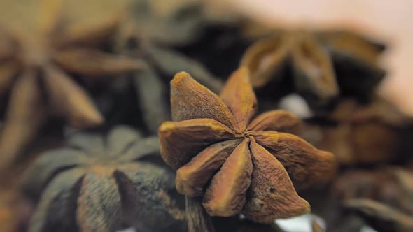 Fragrant, Aromatic, Natural And Good For Health Anise Star-Shaped Lie On A Table 2