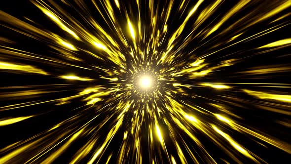 Gold Light Hyperspace Jump Effect