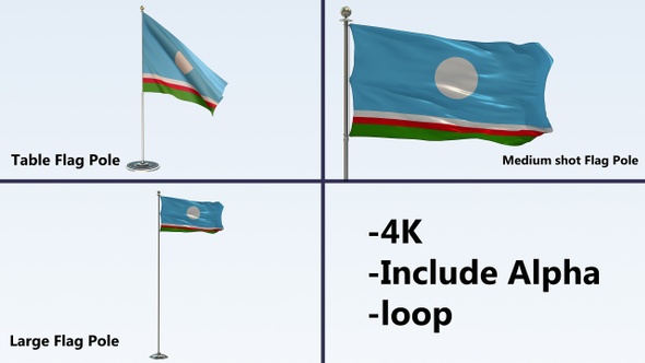 Sakha Republic Flag Pole Pack 4k-Loop