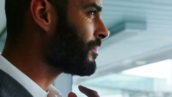 Businessman waiting in anticipation