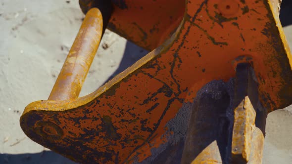 Old Excavator Bucket Close Up