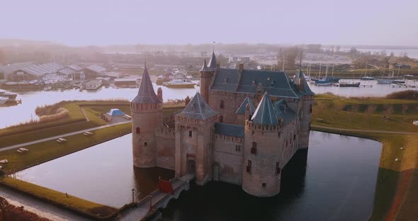 Aerial View Of Muiderslot Castle