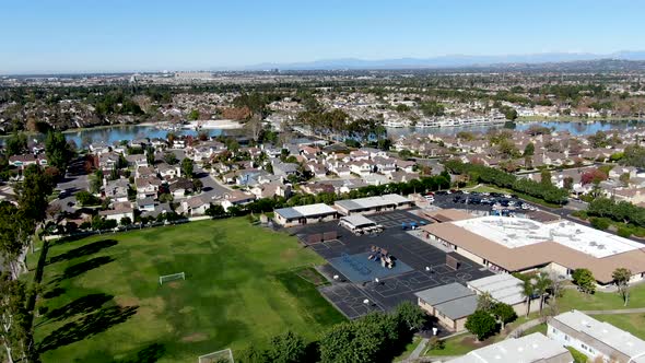 Aerial View of Residential Neighborhood in Irvine, California