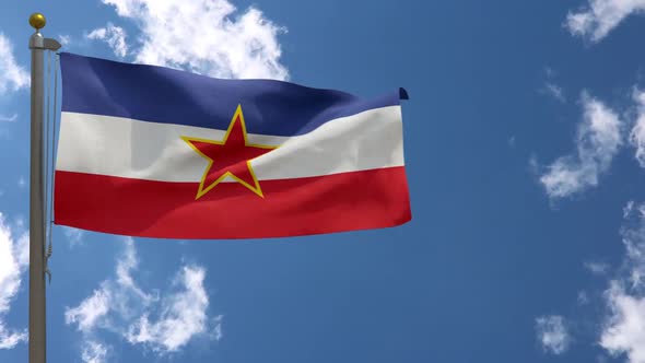Yugoslavia Flag On Flagpole