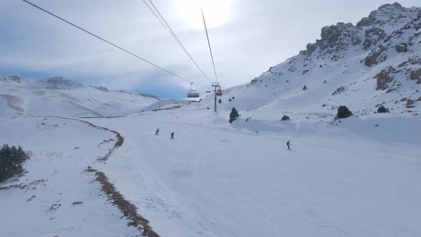 Ski Lift and Skiing