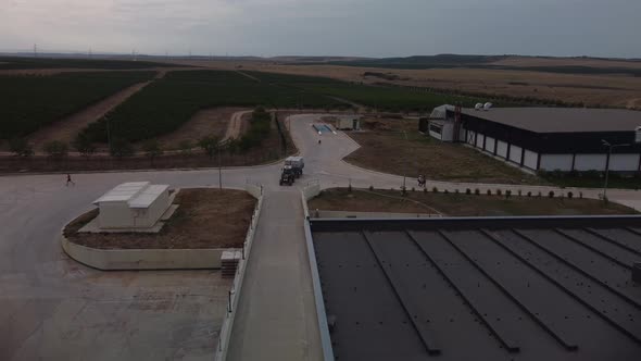 Industrial Aerial Views of Vineyards
