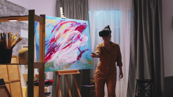 Futuristic Painter in Studio