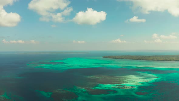 Tropical Landscape with Lagoons and Tropical Islands. Balabac, Palawan, Philippines.