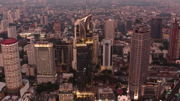 Bangkok Aerial View, Above Sukhumvit and Thonglor District in Thailand