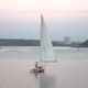 AUG 19 2017 Minsk Belarus The Yacht Sails on the Open Sea on a Windy Day - VideoHive Item for Sale