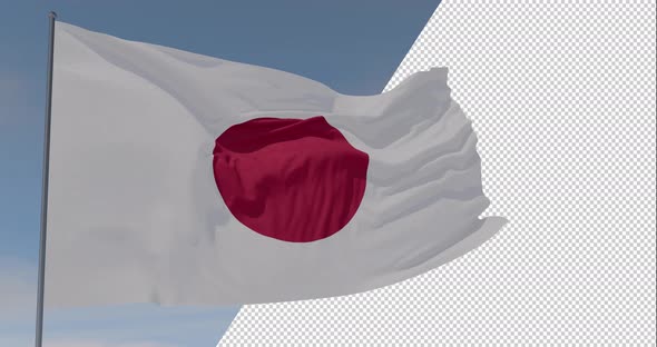 flag Japan patriotism national freedom, seamless loop, alpha channel