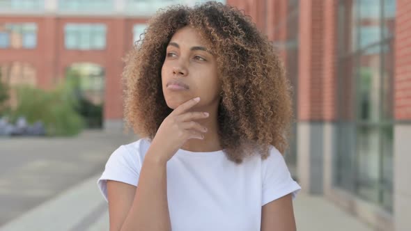 Pensive African Woman Thinking