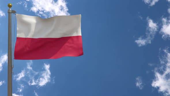 Poland Flag On Flagpole