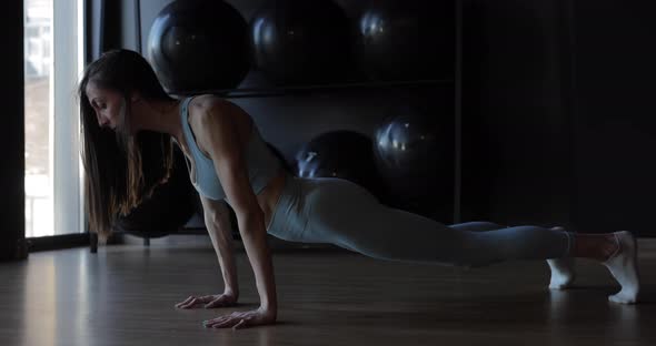 Gymnast Woman Make Yoga Exercise