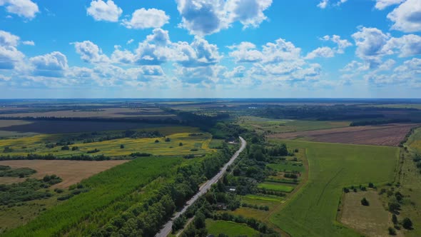 Aerial View Road Background Landscape