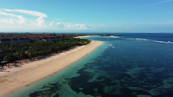 Drone Flying Around Nusa Dua Beach in Bali