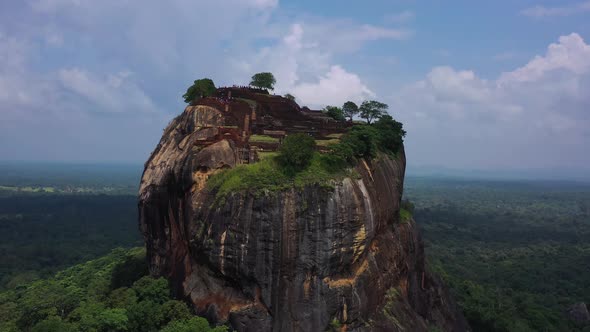 Aerial view of Sigiriya Lion's Rock, Sri Lanka.