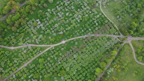 View From the Height of the Loshitsky Park in Minsk.Winding Paths in Loshitsky Park.Belarus.Apple