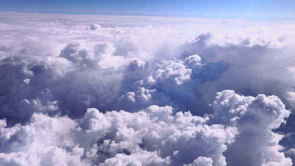 Clouds and Sky As Seen Through the Plane Window. Background, Space for Copy Space