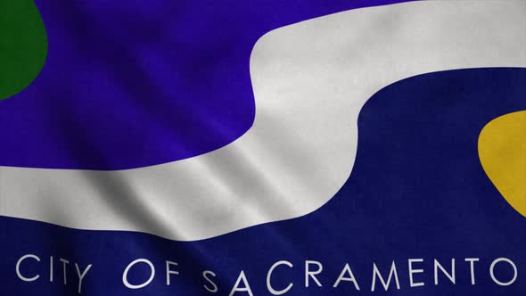 Sacramento City Flag City of USA Waving in the Wind