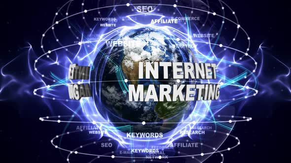 Internet Marketing Text Around Earth