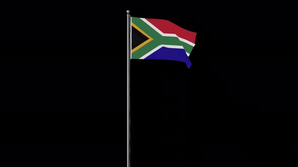 South Africa Small Flag Pole Loops With Alpha