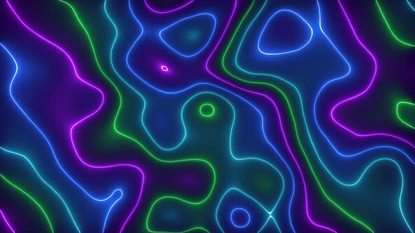 Blue Cyan Green Purple Color Neon Light Wavy Liquid Animated Background