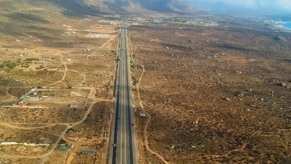 Aerial view of highway in the desert, Chile