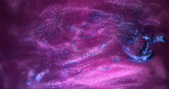 Purple-blue Inks Creating Abstract Cloud Formations. Pink Art Backgrounds