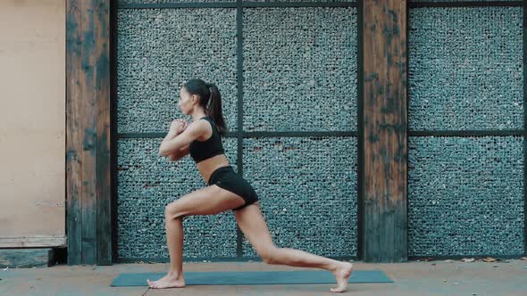 Young beautiful woman practicing yoga. Wellness concept. Calmness and relax, woman happiness. Toned