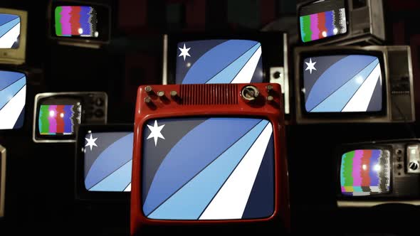 Flag of Columbia, South Carolina, on Retro TVs.