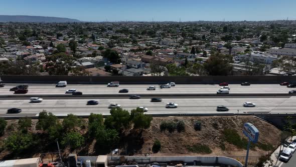 4K : Aerial Parallel To Interstate With 3 Variations