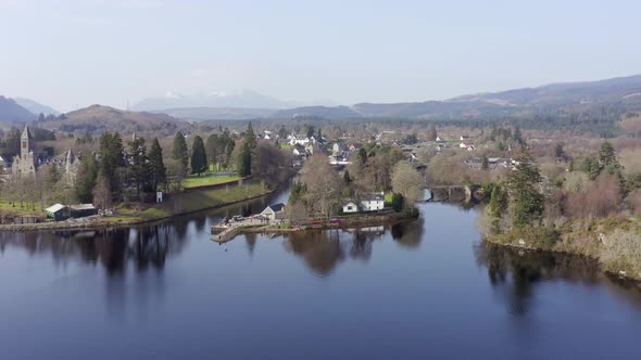 Loch Aerial View of Fort Augustus on the Shores of Loch Ness Scotland