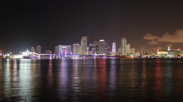 Night timelapse of Miami