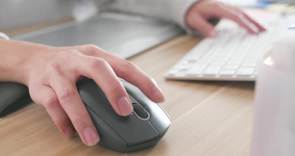 Woman working on computer