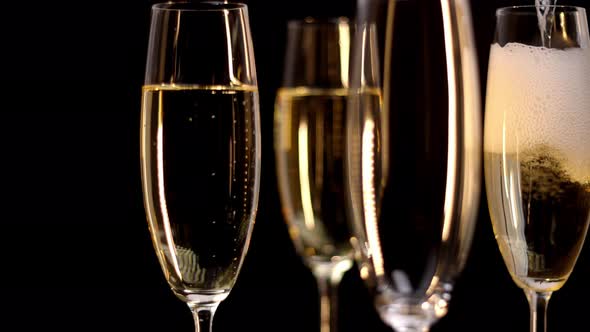 Glasses of Champagne  Slow Motion Shot