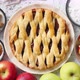 Fresh Baked Tasty Homemade Apple Pie Cake with Ingredients on Side - VideoHive Item for Sale