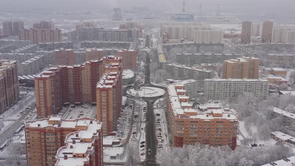 A Winter Cityscape After a Snowfall