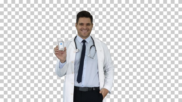 Pharmacist Man Looking Camera Posing and, Alpha Channel
