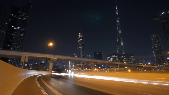 Traffic Cars Moving Fast on Cityscape Highway Motorway Road